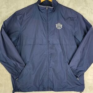 Greg Norman Long Bay Club Golf Windbreaker Jacket Men's Large Navy Full Zip